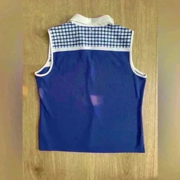 Izod Women’s Sleeveless Collared V-Neck Plaid Pieced Golf Athletic Polo Size XXL - Picture 4 of 6